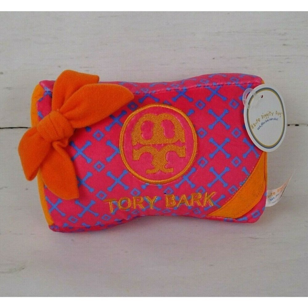 Haute Diggity Dog Tory Bark Gift Box Squeaky Dog Toy Squeaker Pink Novelty NEW